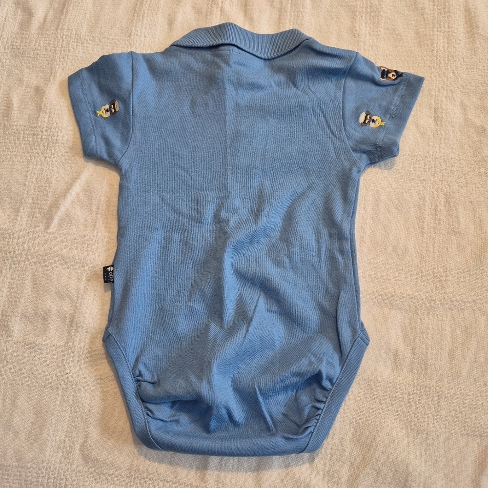 Jo Jo Maman Bebe boys 12-18 months embroidered dog body suit NWOT - Picture 3 of 6